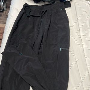 black scrub pants